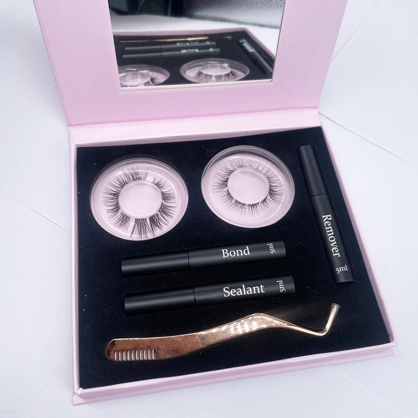 Wholesale New Private Label Eyelash Cluster Diy Lash Extension Kit Sealant and Bond Matte Lash Tray Segment Cluster Lashes Kit
