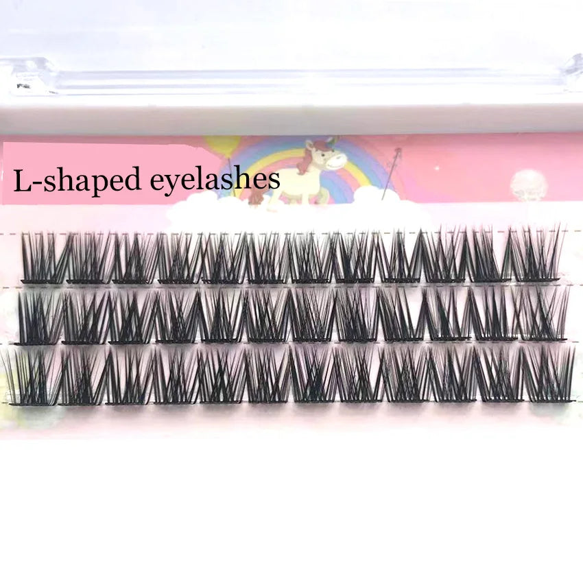 L-shaped Pre Cut Lashes Self Adhesive Lash Segments Long Lasting