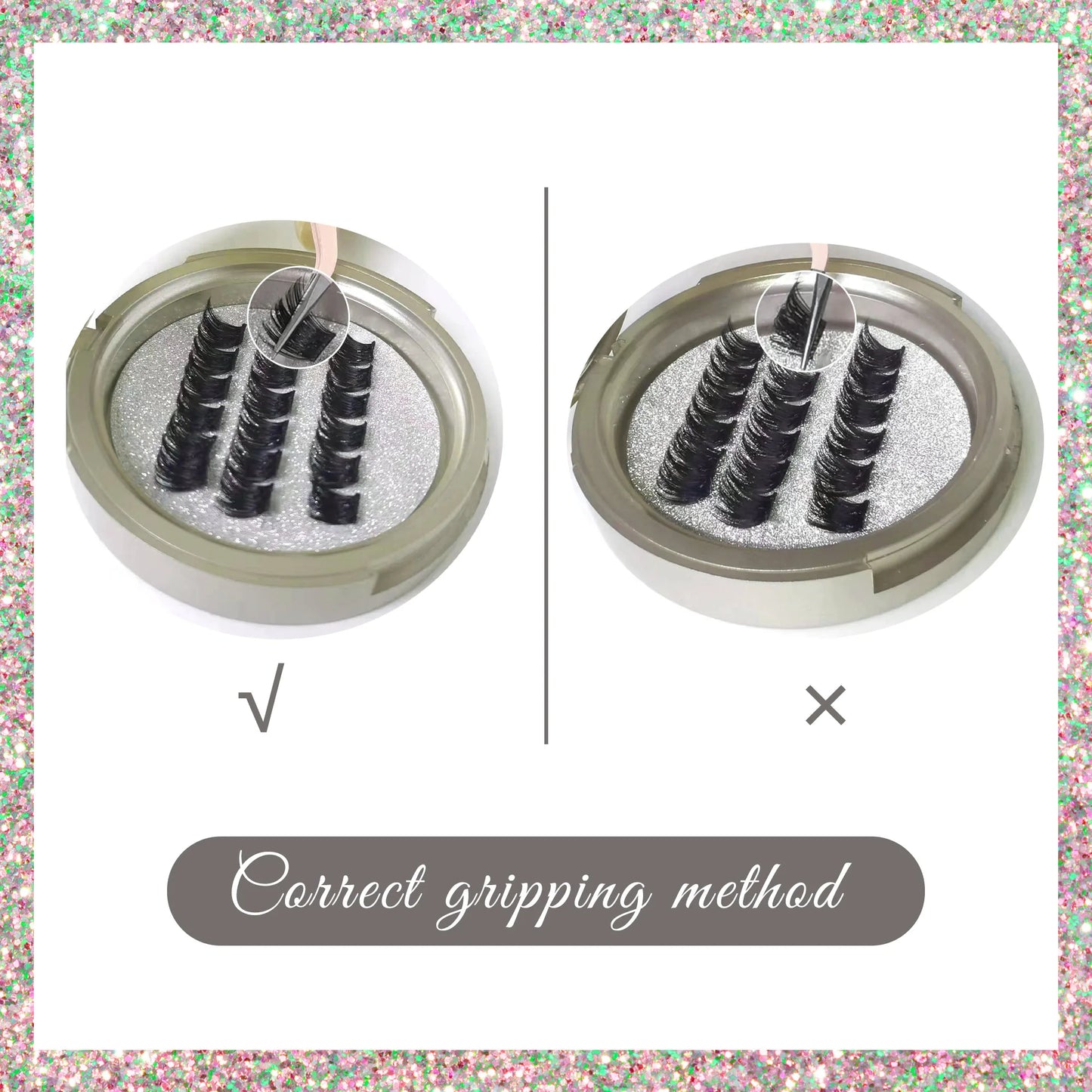 To Apply And Carry With Mirror Pre Cut Cluster Fluffy Individual No Glue Cluster Eyelashes
