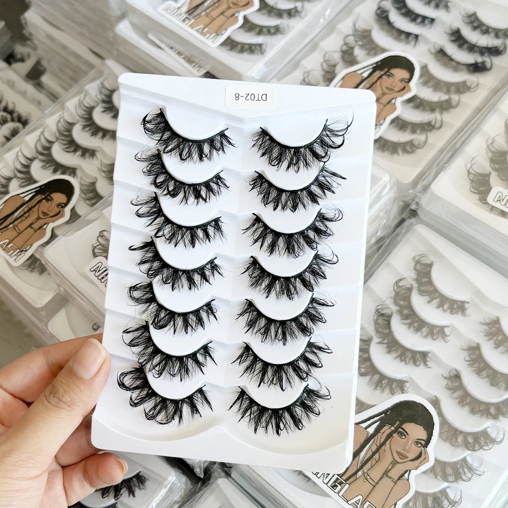 7 Pairs Wet Look Strip Eyelashes