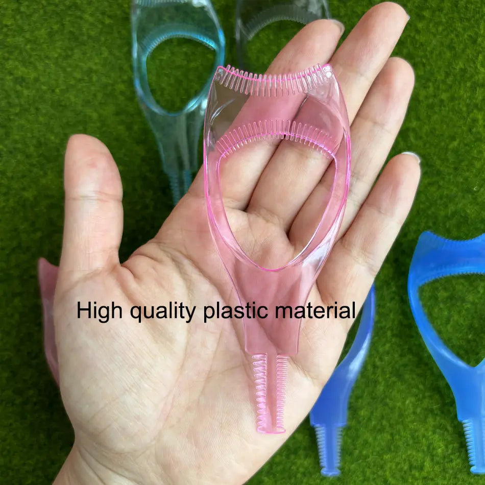 Wholesale Plastic Colorful 3 in 1 Makeup Upper Lower Lash Mascara Applicator Guide Tool Plastic Eyelash Comb
