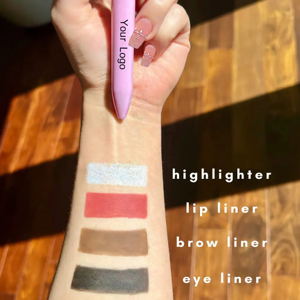 Wholesale Private Label 4-in-1 Makeup Pen (Eye Liner , Brow Liner, Lip Liner Highlighter Pen) Travel Makeup Pencil