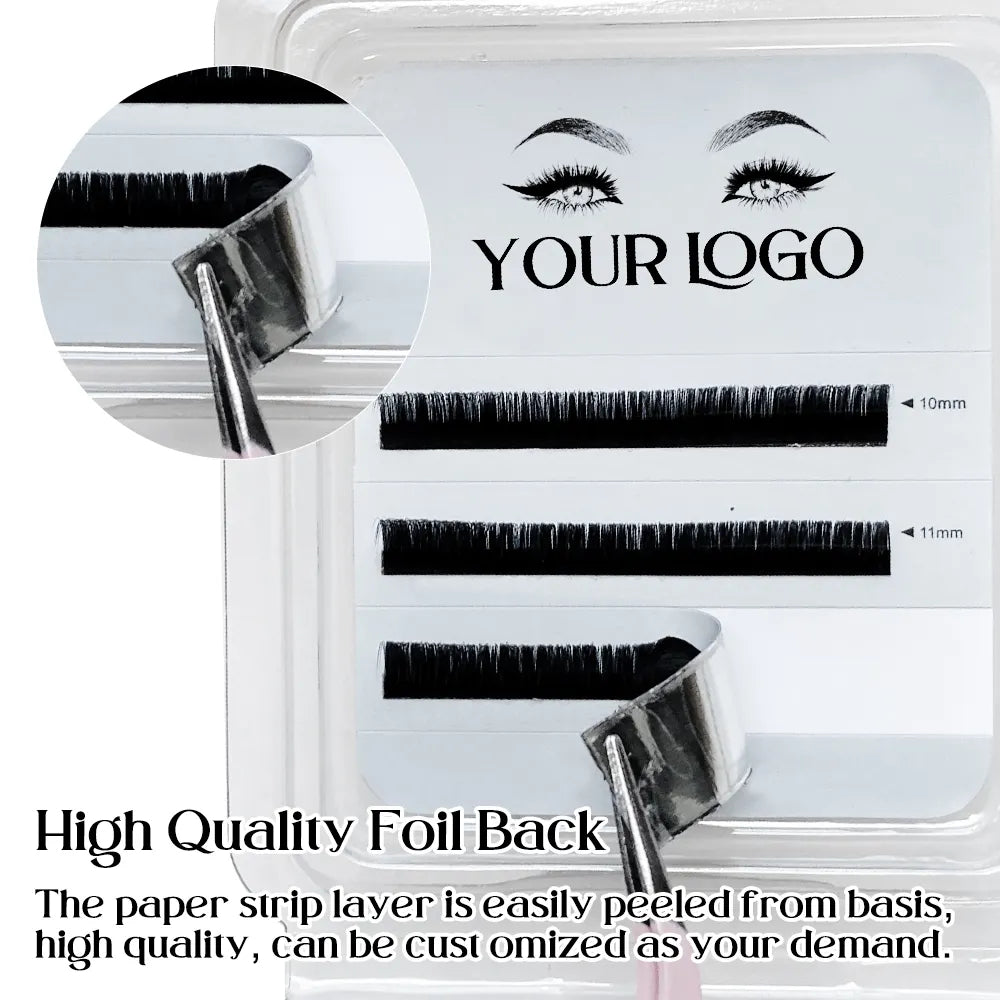 Free Sample Lovely Individual Classic Black Cashmere Eyelash Extensions Tray 4 Rows Mini Brown Lash Extensions Tray Supplier