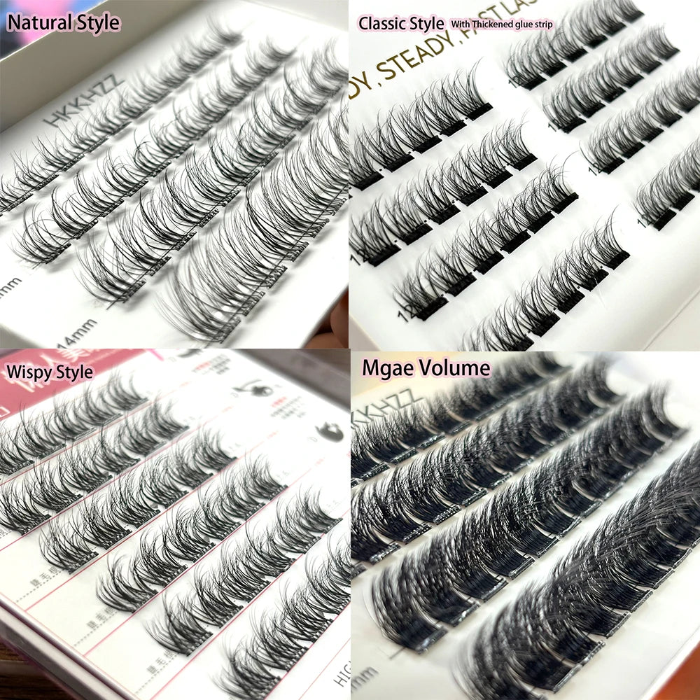 Fluffy Press on Self Adhesive Lashes. Cluster