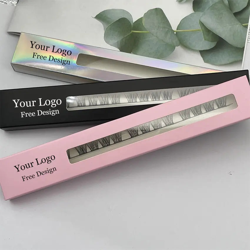 Wholesale Individual Cluster Lashes Ribbon Eyelash Extension DIY Custom Package Soft Lashes Superfine Band Lashes Kit