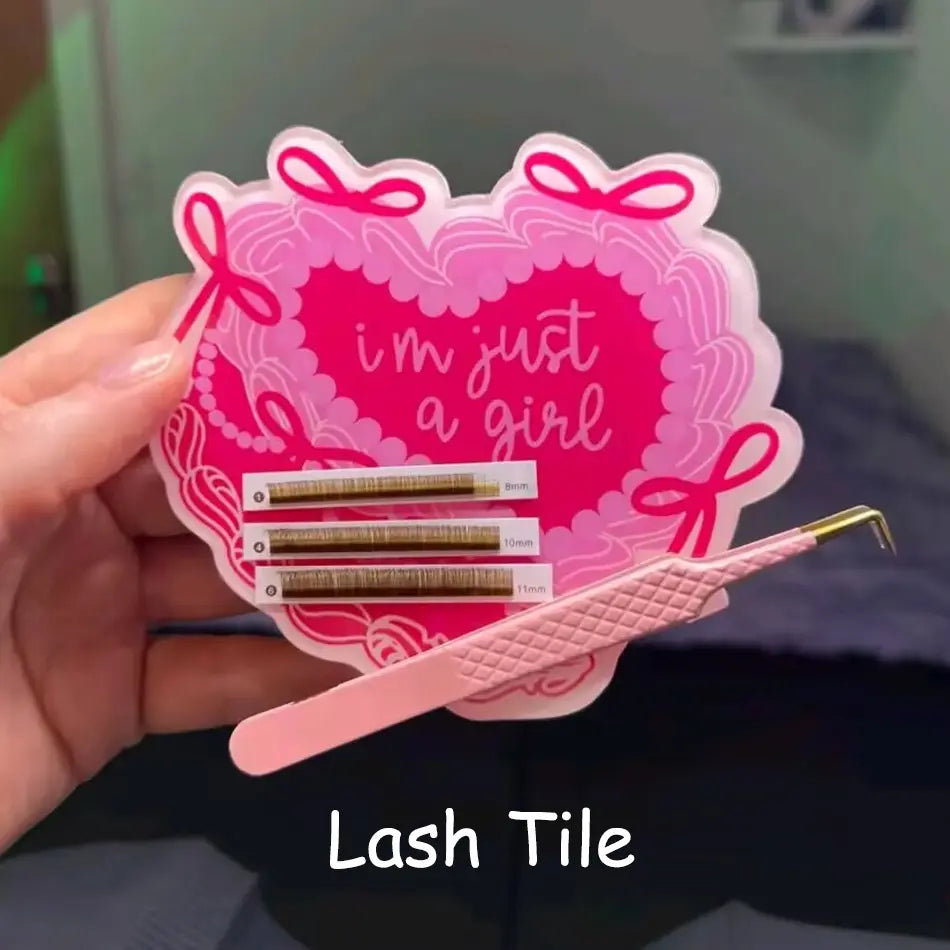 Cute Hello Kitty Lash Pallet Tile Bow Magnetic Lash Extensions Eyelash Tiles Custom Halloween Acrylic Lash Tiles