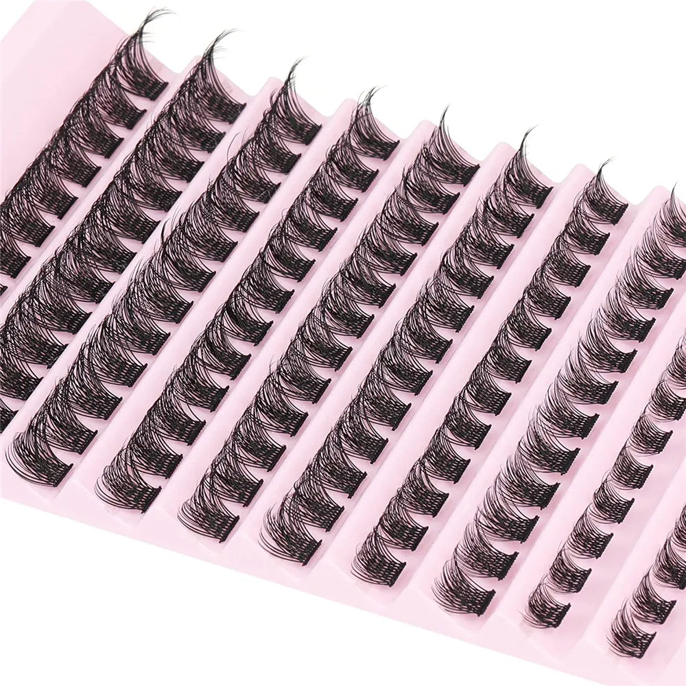 120pcs Cluster Eyelashes 8-16mm Wispy Individual Lashes Extensions Natural Look Lashes D Curl Fluffy Cluster Lashes