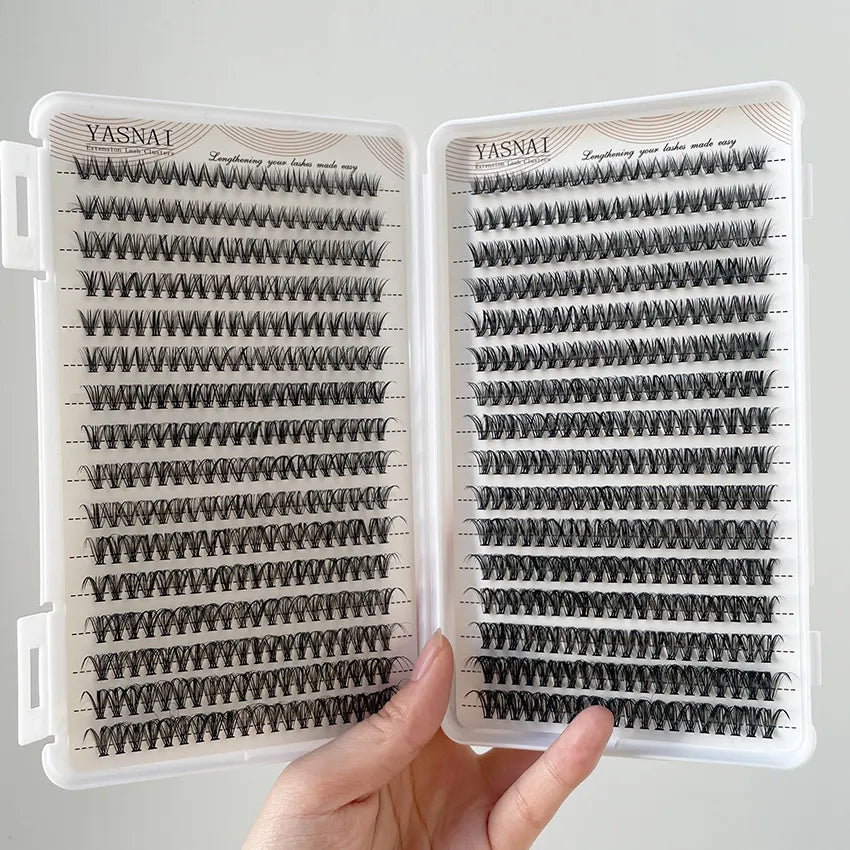 30D 40D Packaging Custom DIY Cluster Lashes Natural Long 640pcs Lash Clusters High Cost Performance Eyelash Extension Kit