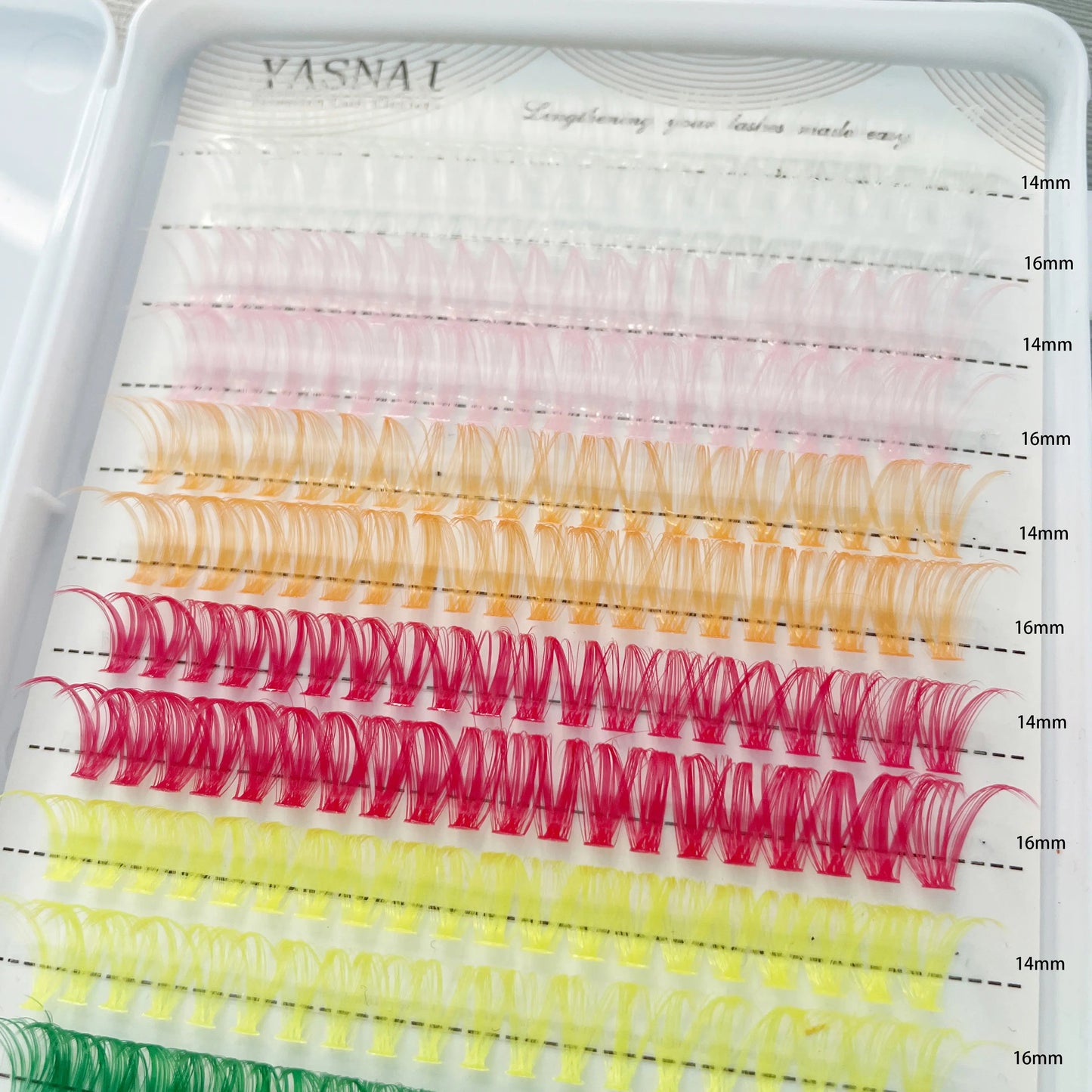 Colorful DIY Cluster Segmented Eyelash Soft Colored Lashes 14-16mm Mixed 8 Colors Wholesale Colored Lashes Extension Eyelash