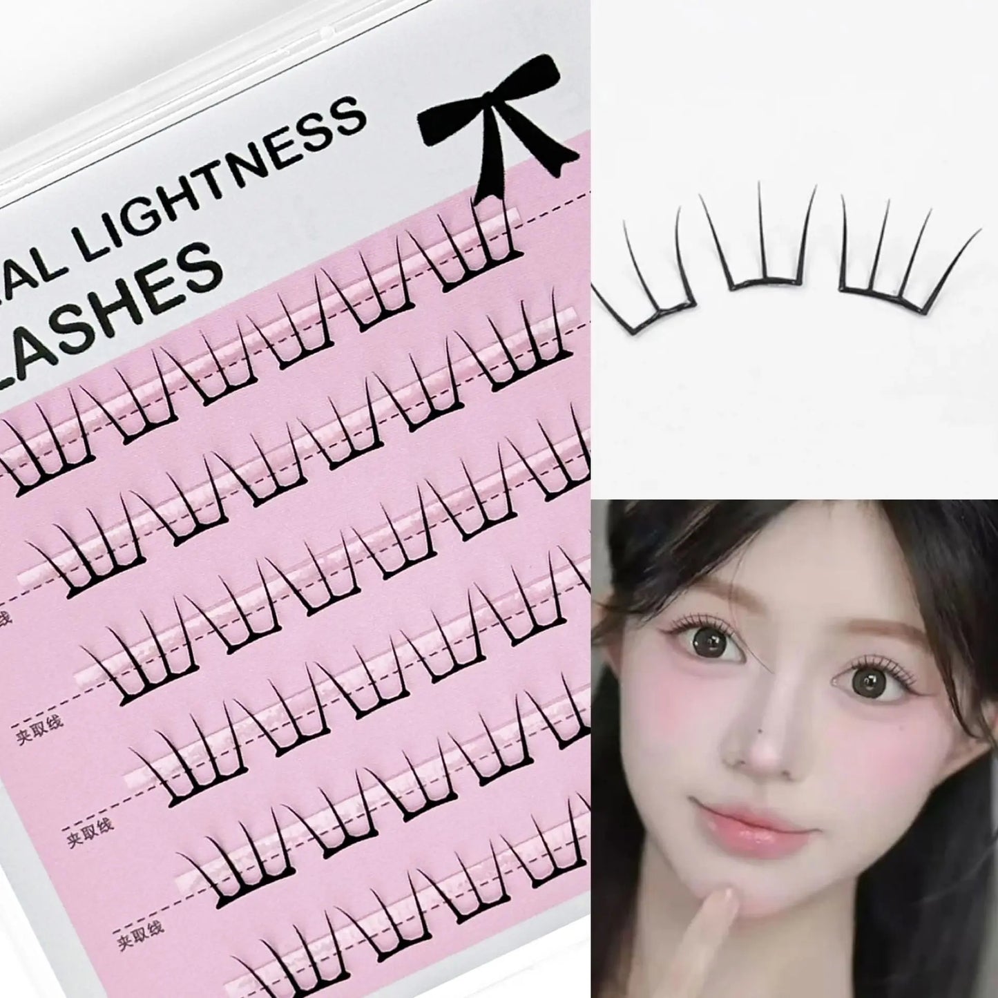 Super Natural Invisible Band Cluster Lashes Custom logo Cluster Lash Vendor Eye Lashes Cluster No Glue Needed