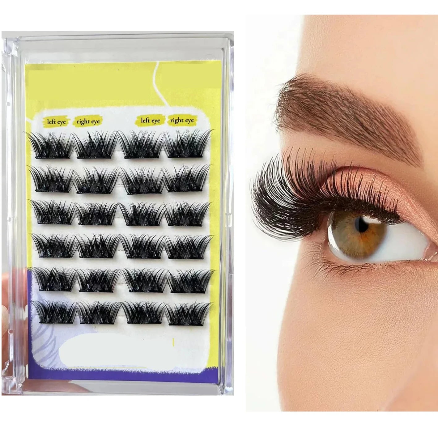 ReusableCat Half Eye Pre-cut Press-on False Eyelash Clusters Kit