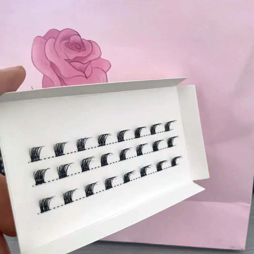 Private Label DIY Fluffy 3D Effect High Quality Clusters Lashes Extension Lashes Natural Black Segmented Eye Lash