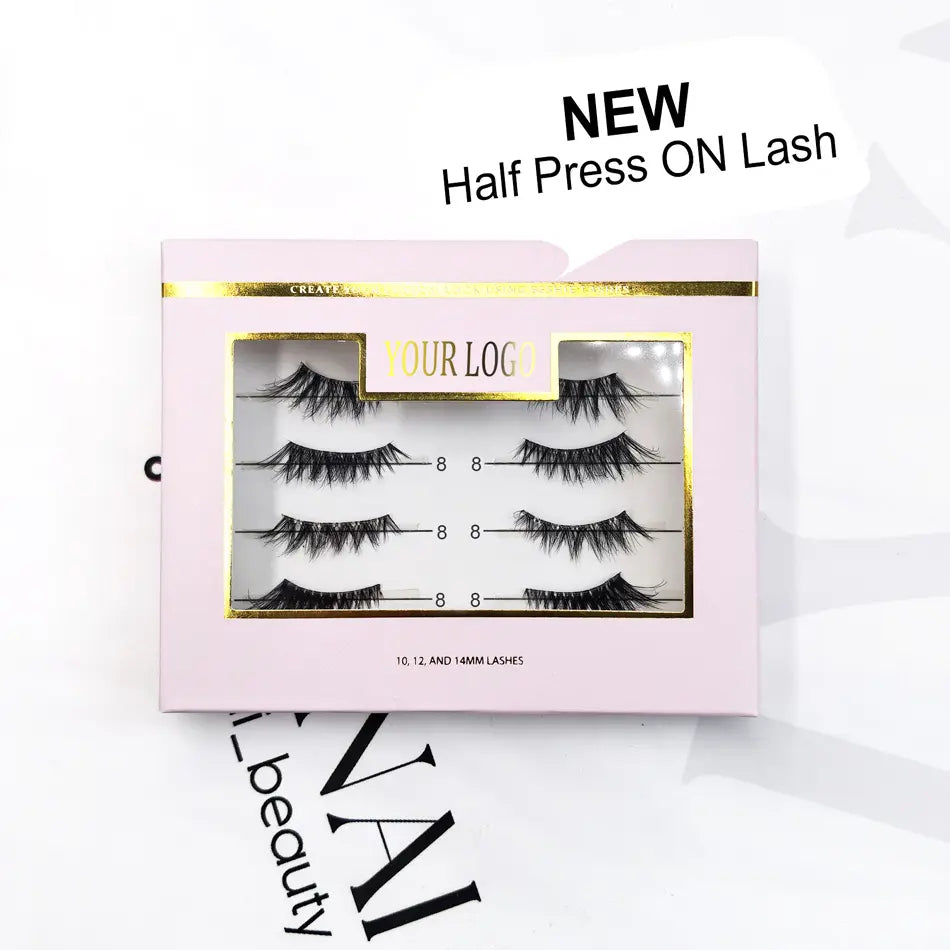 2025 New Half Lash Clear Strip Cat Eye Crossed Light Half Lash With Glue Pre Glue Half Lash