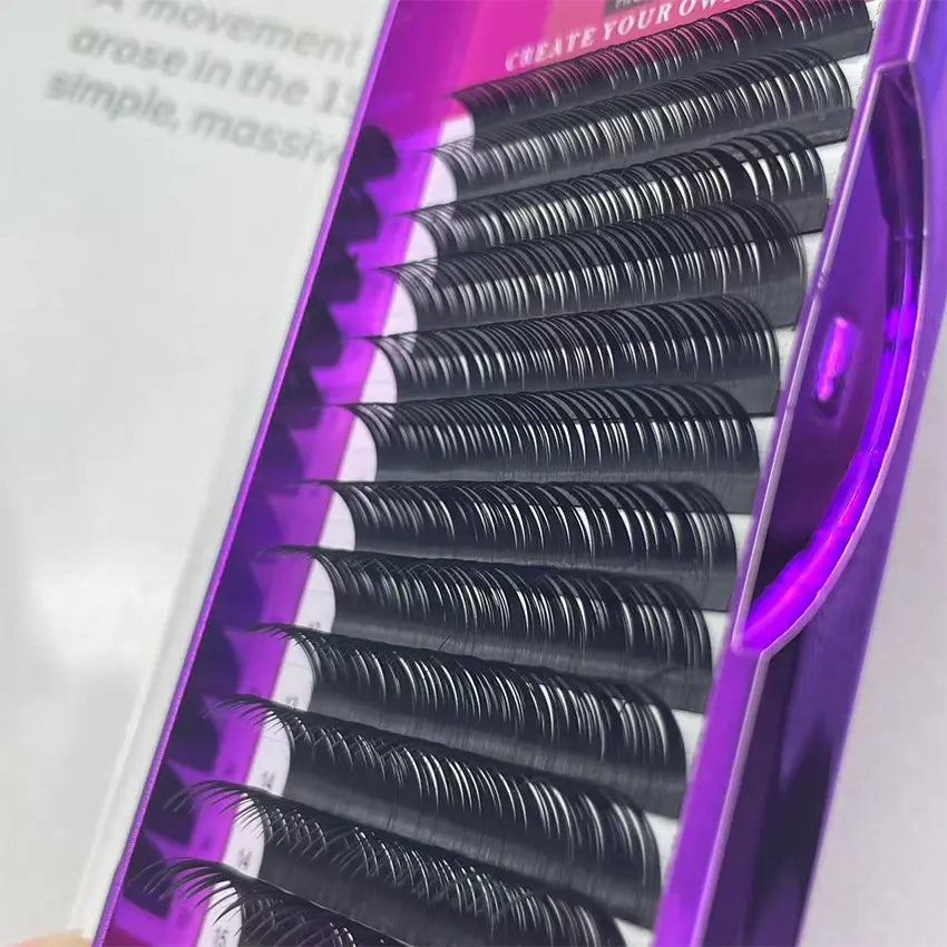 Premium Matte Dark Black FBT Natural Wet Lashes Extension Wet Wild High on Lash Eyelash Long Wearing Time Not Easy to Fall Off