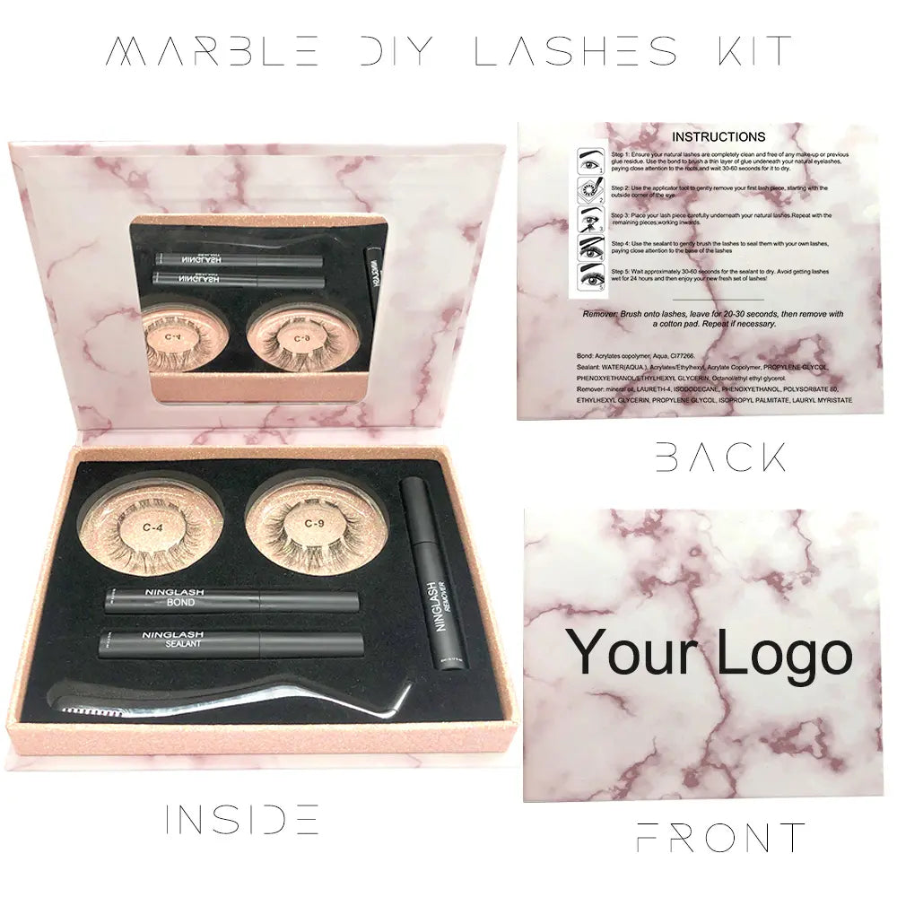 2022 Private Label DIY Lashes Kit Wholesale Curved Pre-Cut Cluster DIY Eyelash Extension Kit