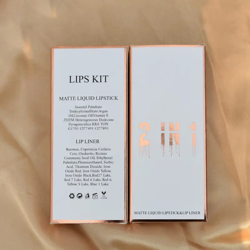2 in 1 Matte Gloss Liner Kit Private Label Lip Gloss of Diamond Vendor Lip Gloss and Lip Liner Set Packaging