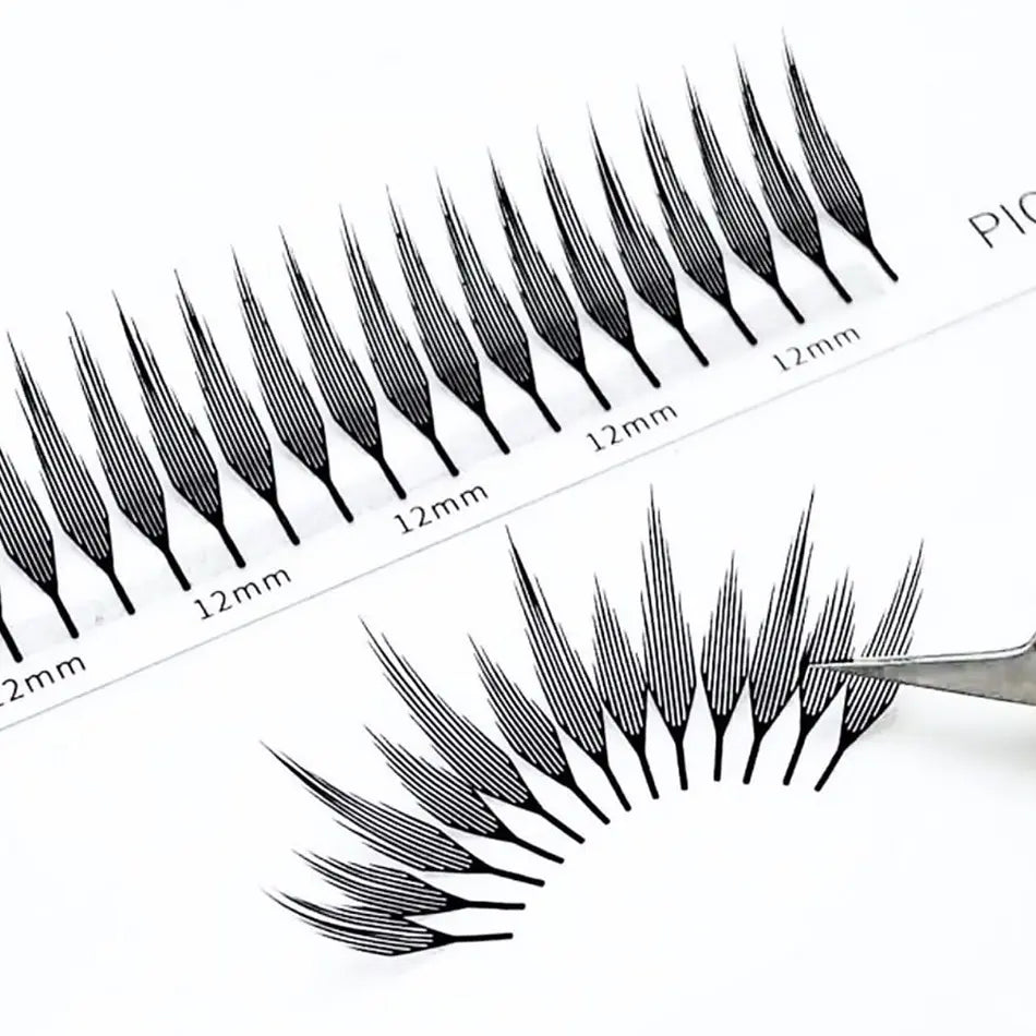 3d Printing DIY Lash Premade Spikes Lash Tray 16mm Premade Spike Lashes Extensions