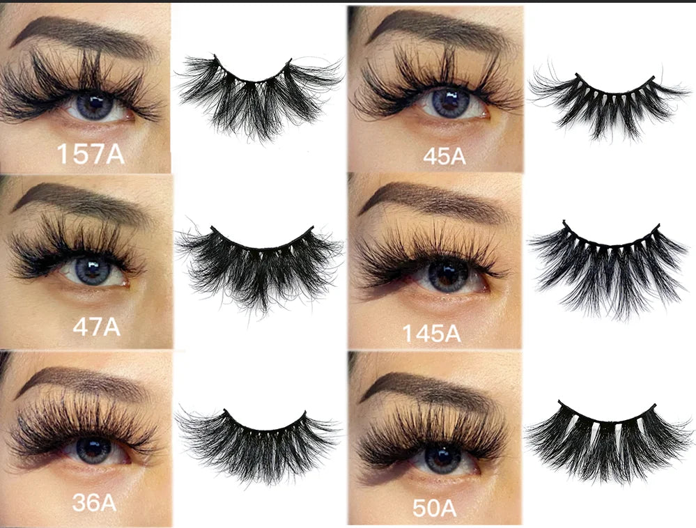 10 Pairs Lashes Set 25mm Soft Mink Hair Lashes With Square