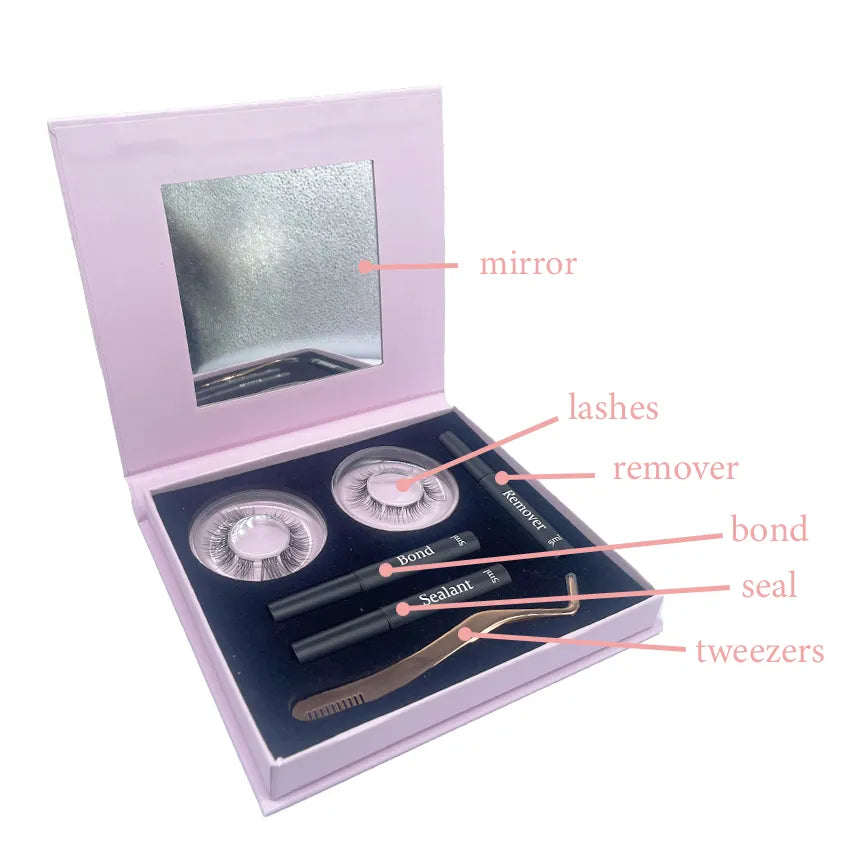 Wholesale New Private Label Eyelash Cluster Diy Lash Extension Kit Sealant and Bond Matte Lash Tray Segment Cluster Lashes Kit