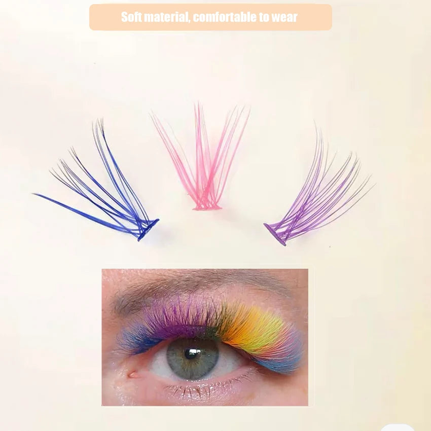 Soft Colored 14-16mm Mixed 8 Colors colored lashes