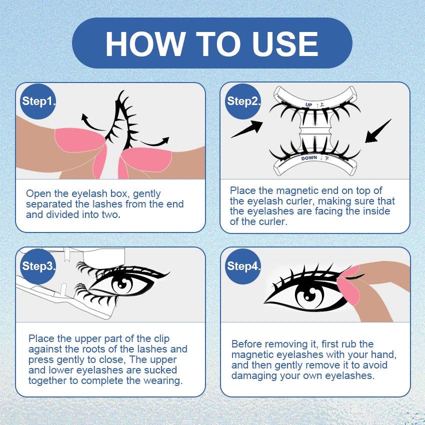 Soft No Glue Magnetic Eyelashes With Tweezers Set