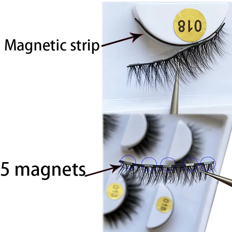 Wholesale Magnetic Eyelashes With Eyeliner Private Label Waterproof Eyeliner 5D Faux Mink Magnetic Lashes