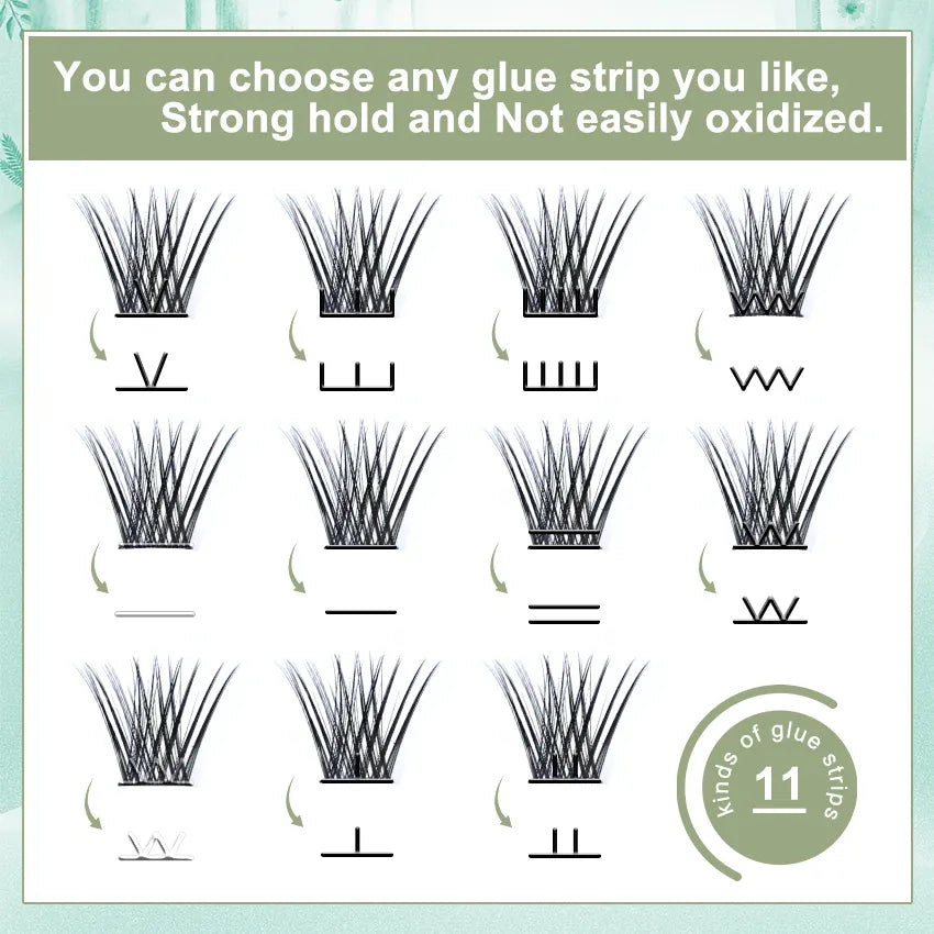 Pre Bond Cluster Lashes Eyelashes Wholesale Custom D Curl 8-16mm No Needed Glue Cluster Segment Diy Lashes Extensions Kit