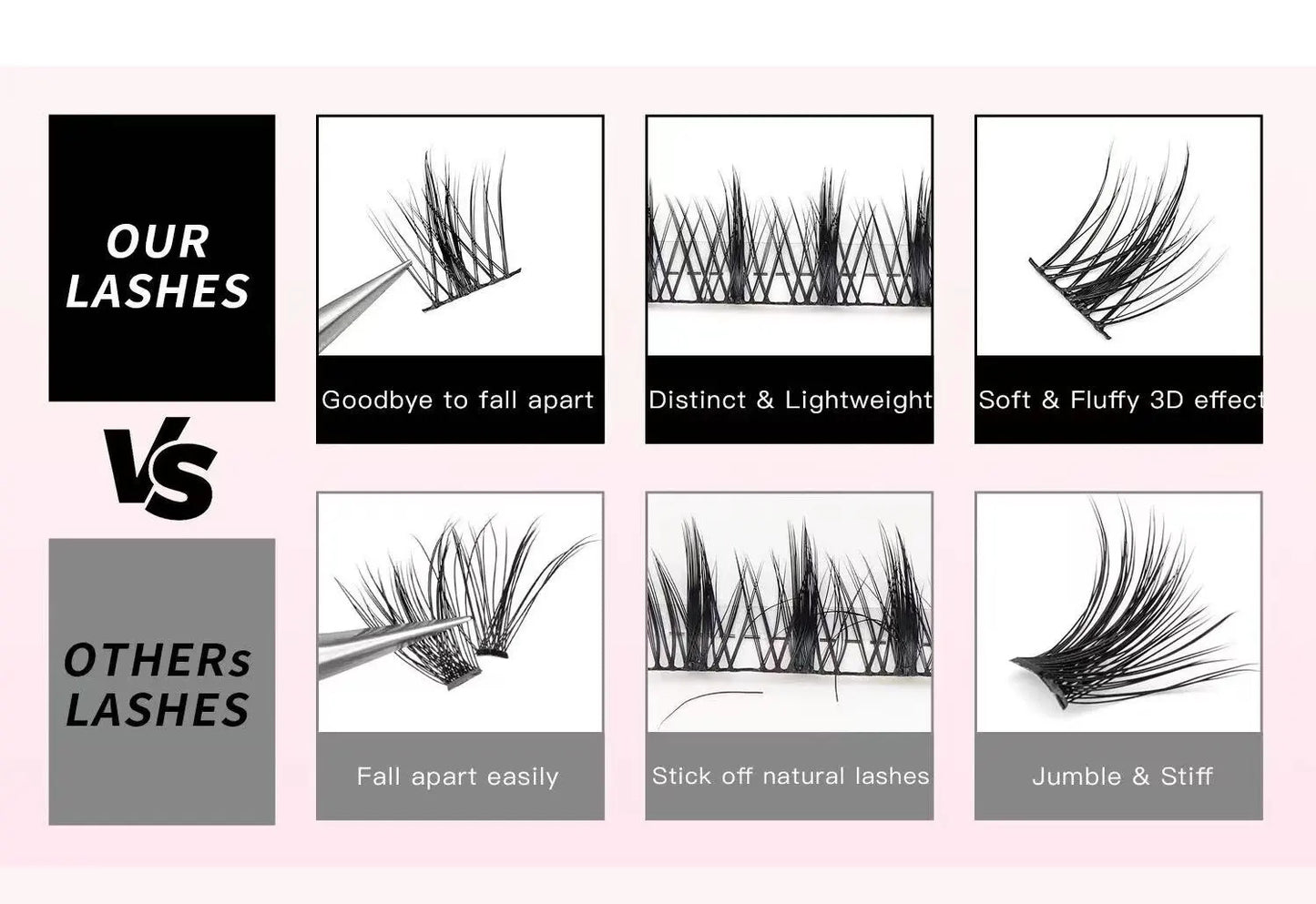 DIY Lash Ribbon pre cut cluster ribbon eyelash extension lashes kit
