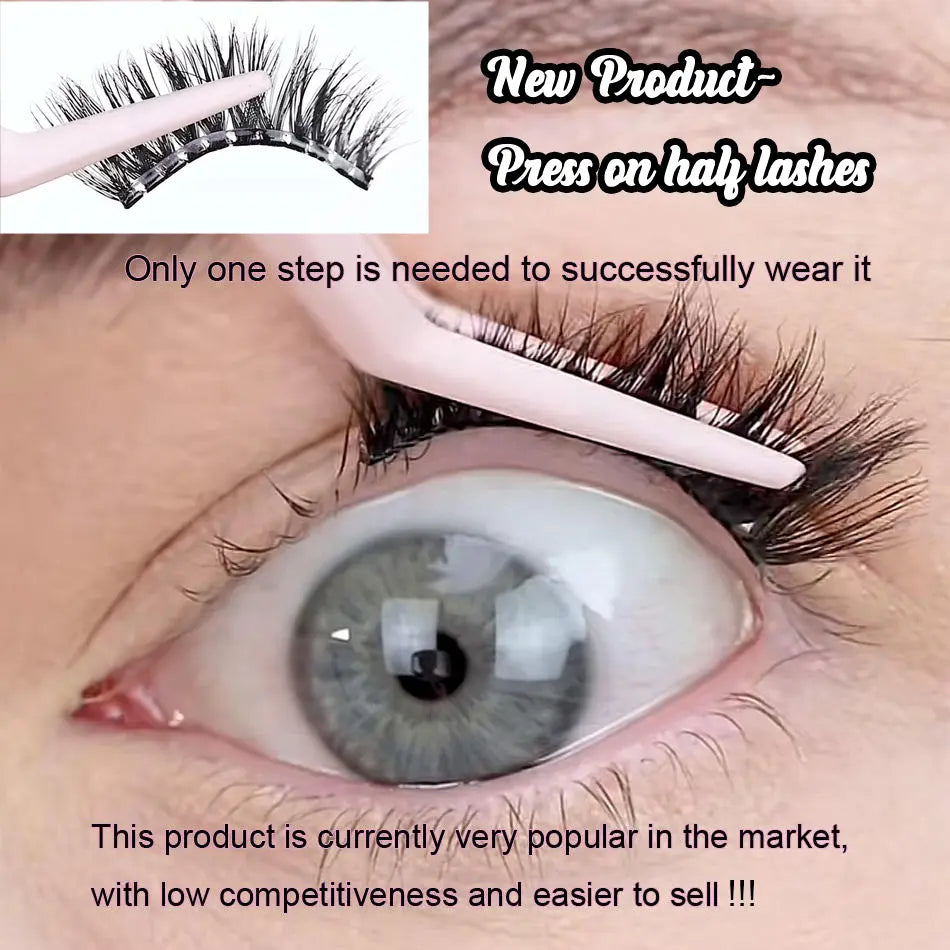 Fluffy Thick Lash Clusters No Glue Needed Volume Eyelashes Fluffy Press on Self Adhesive Lashes Cluster Fluffy