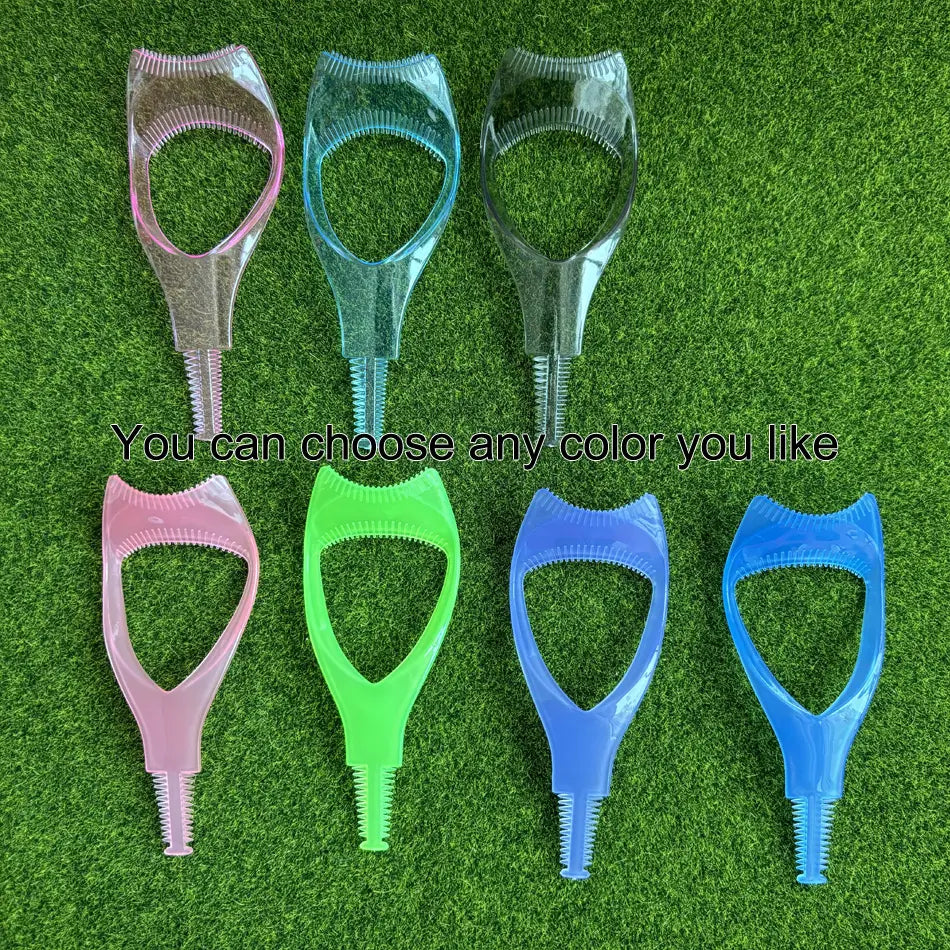 Wholesale Plastic Colorful 3 in 1 Makeup Upper Lower Lash Mascara Applicator Guide Tool Plastic Eyelash Comb