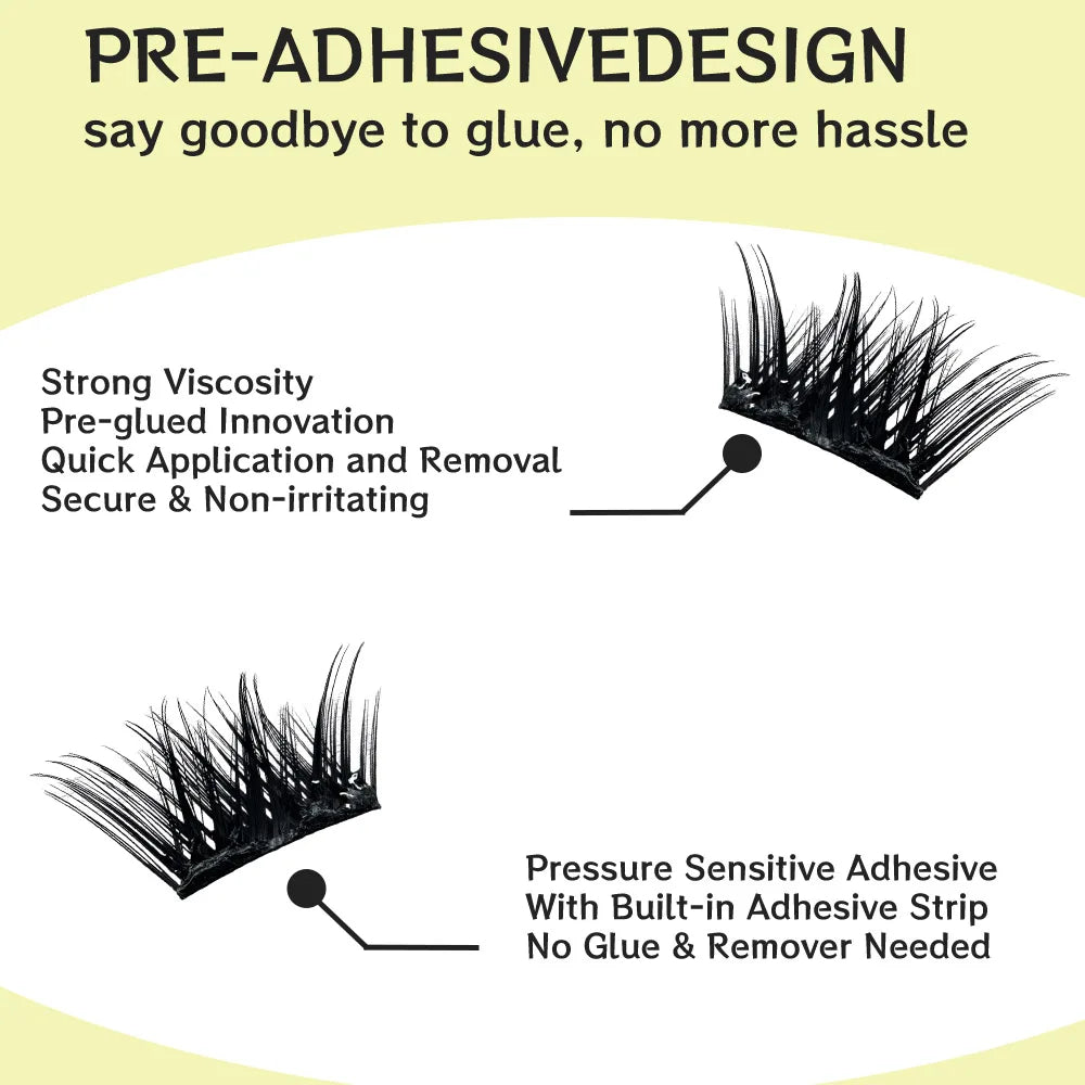 ReusableCat Half Eye Pre-cut Press-on False Eyelash Clusters Kit