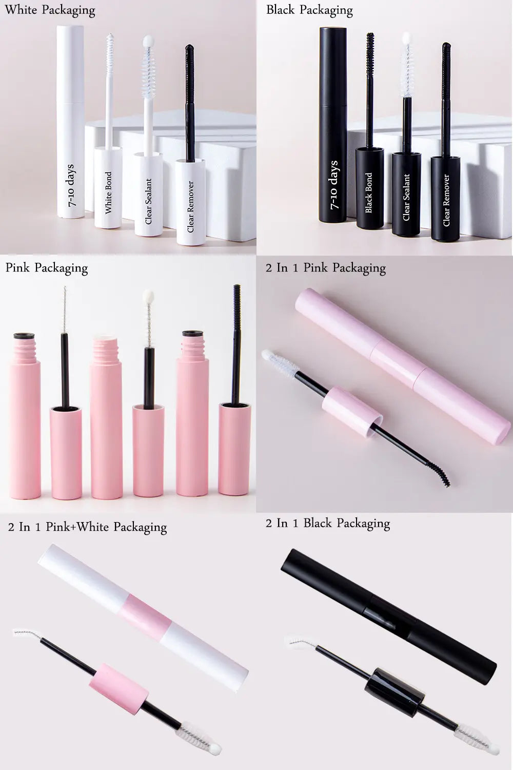 Best Black Eyelash Bond and Seal Diy Lash Glue Mascara Soft Individual Diy Cluster Eyelashes Extensions