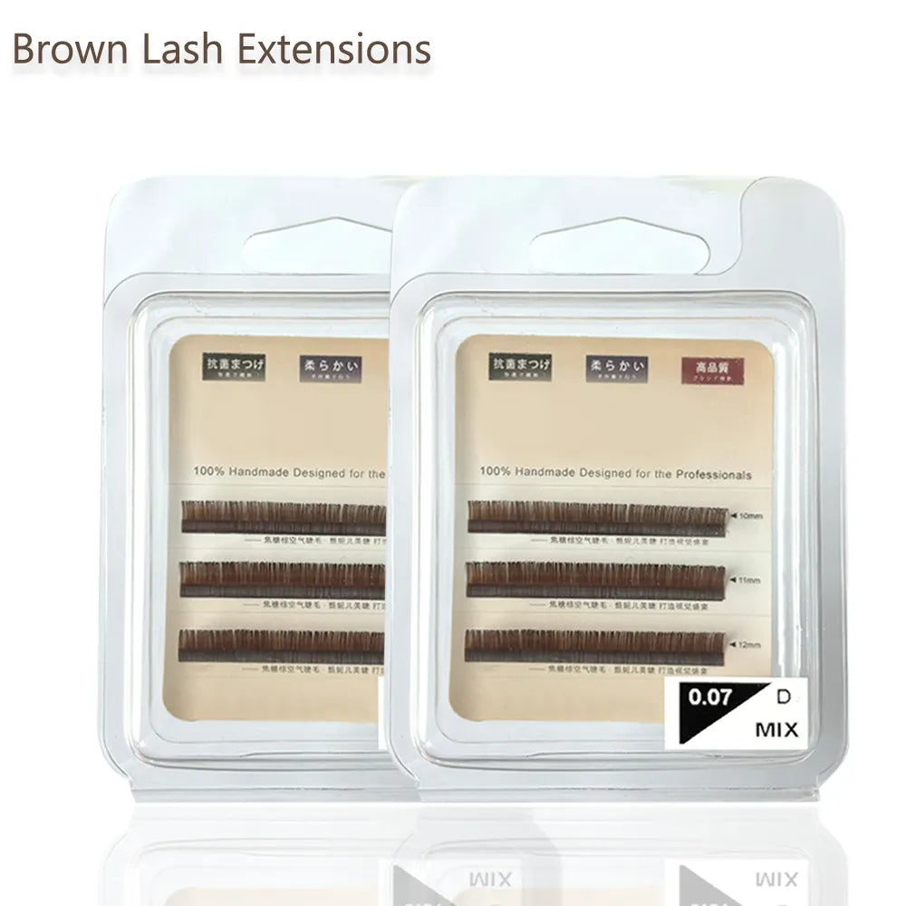 Free Sample Lovely Individual Classic Black Cashmere Eyelash Extensions Tray 4 Rows Mini Brown Lash Extensions Tray Supplier