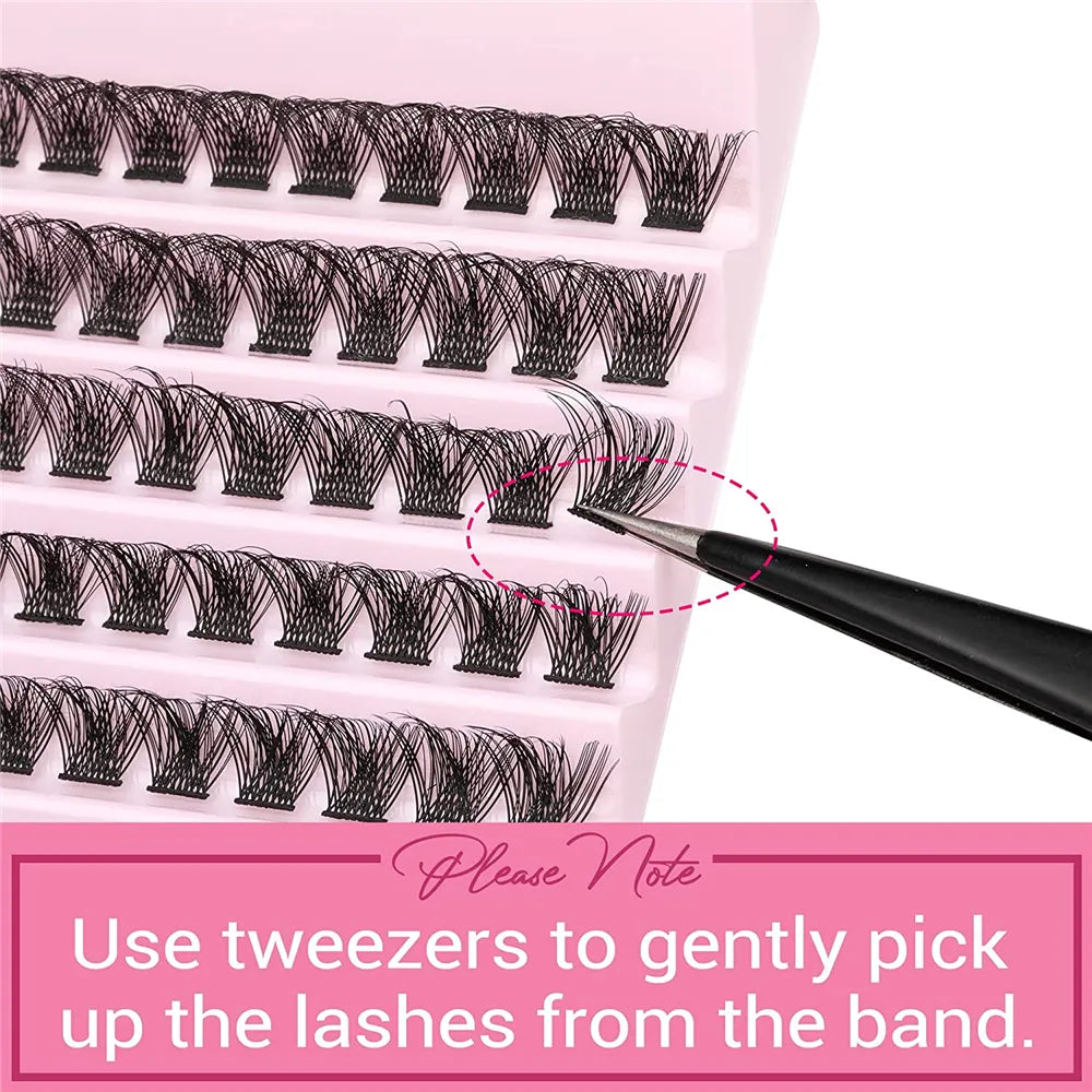 120pcs Cluster Eyelashes 8-16mm Wispy Individual Lashes Extensions Natural Look Lashes D Curl Fluffy Cluster Lashes