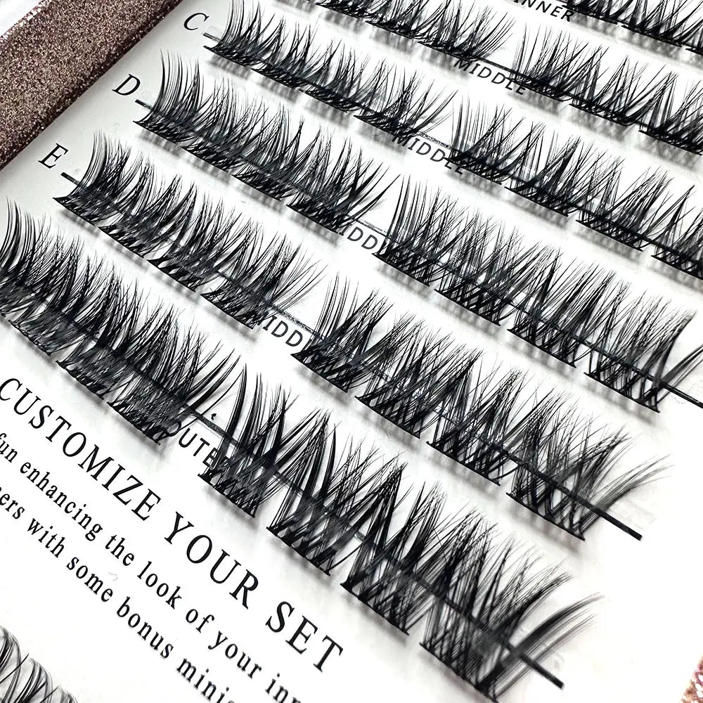 Luxury Pre-cut Lash Extensions DIY Cluster 3D Soft Cluster Lashes Extensions Kit Segment Eyelash Extension Set