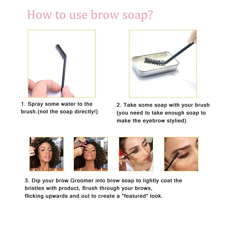 Wholesale Waterproof Strong Hold Eyebrow Pomade Brow Styling Soap Packaging Private Label Organic Brow Stying Soap Set