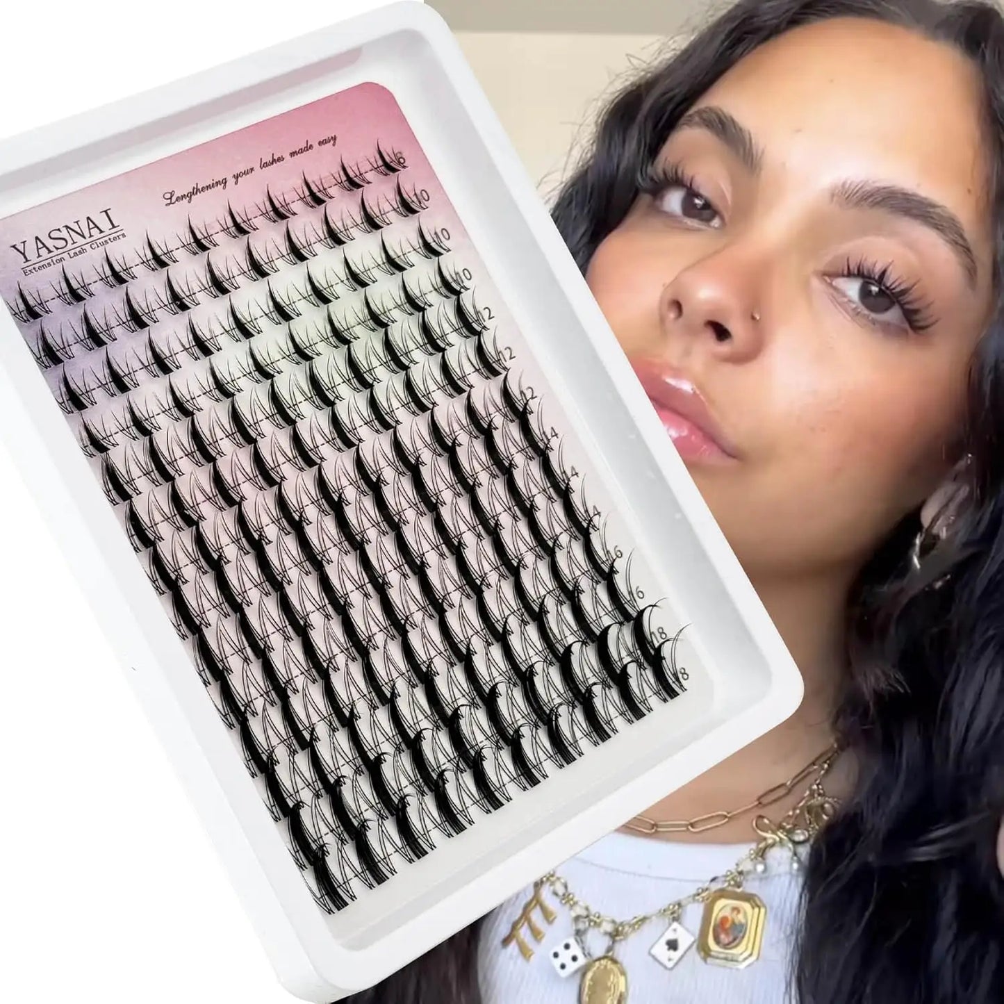 YASNAI Ultra-Thin Invisible Lash Band Cluster Wet-Look Spiky Anime Lashes Extensions Fairy Lash Clusters Manga Eyelash