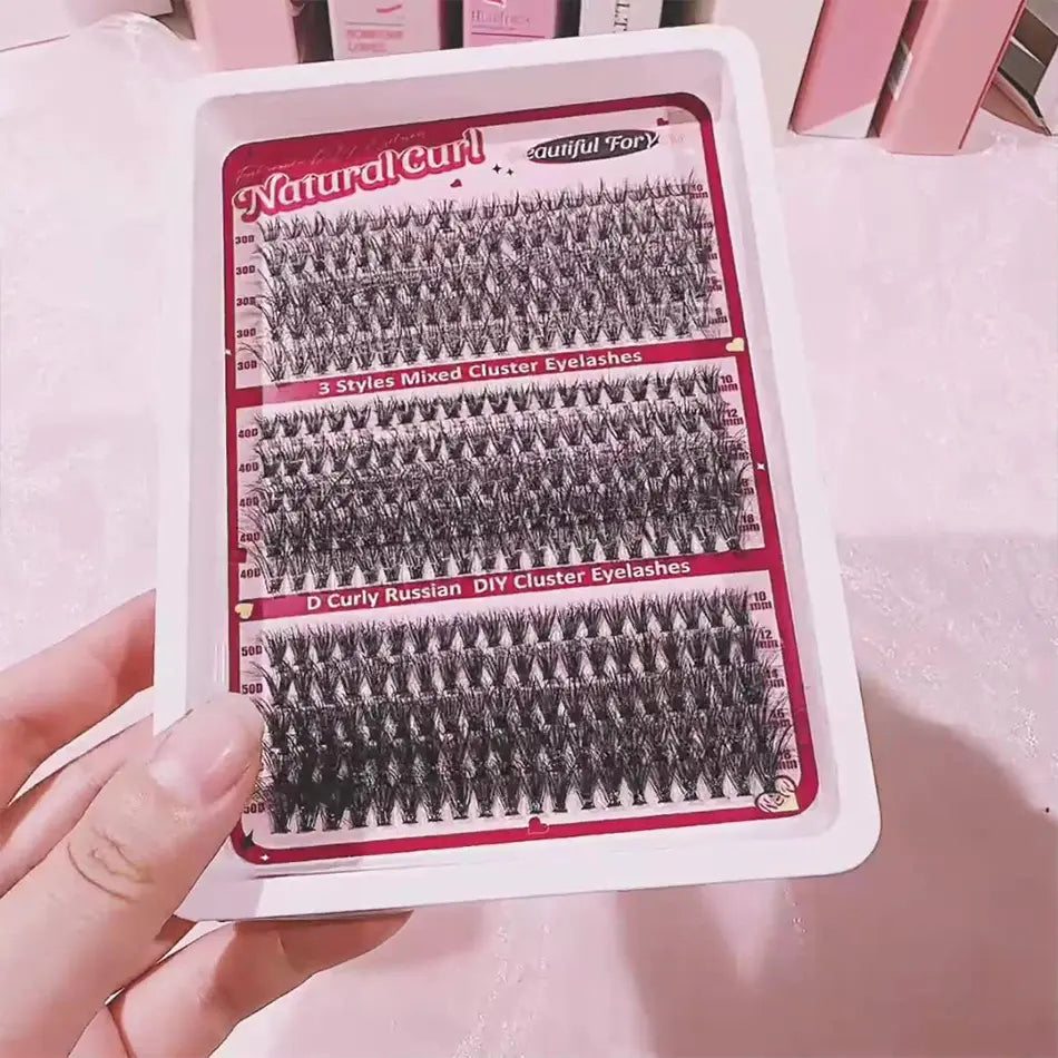 100D Super Thick and Soft Fluffy Lash Clusters Tray 12-20mm Cluster Lashes Kit Bulk Fluffy