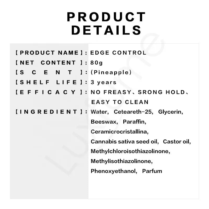 Custom Logo Edge Control Extreme Hold Edge Control Private Label Extreme Hold Edge Control No Flaking