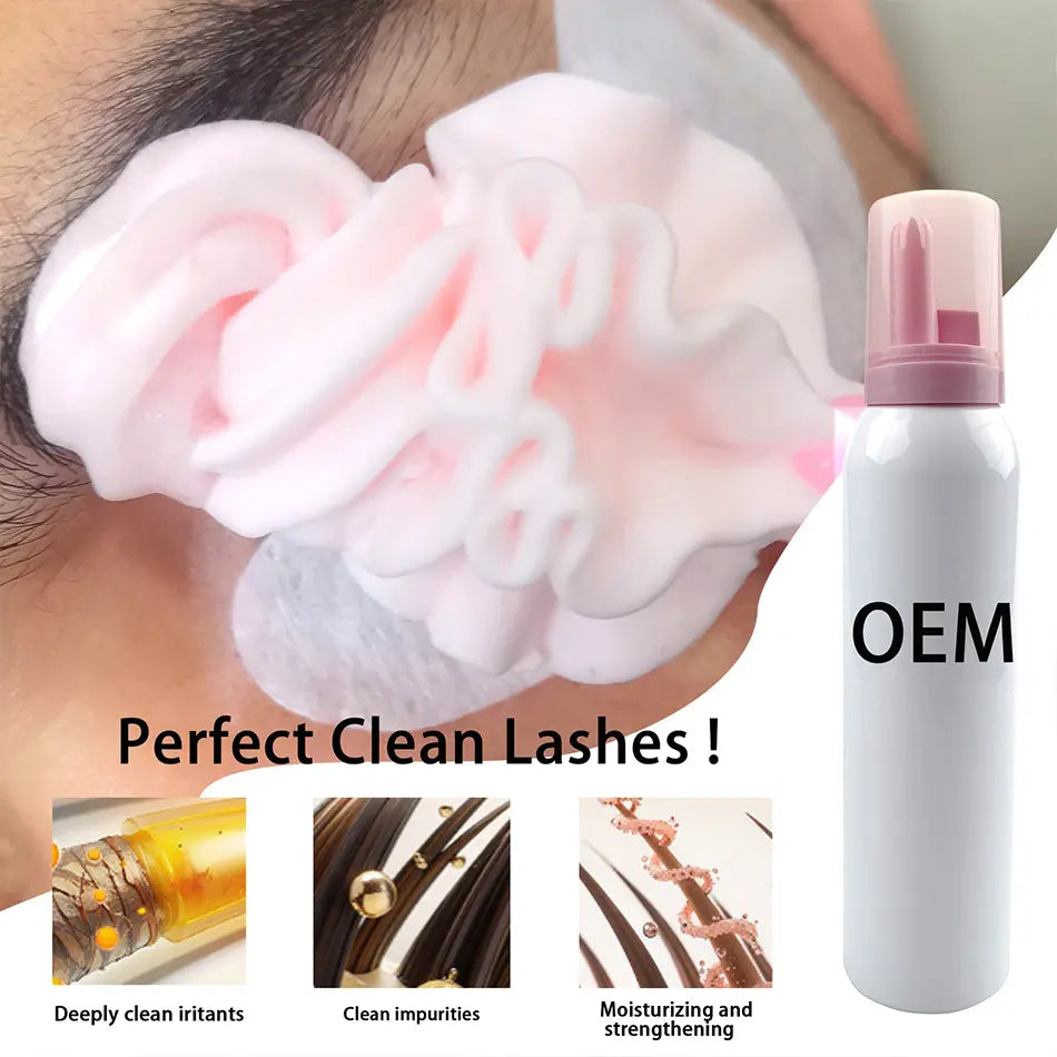 Private Label 100ml Vegan Foam Mousse Eyelash Cleaner Cream Whipped Lash Shampoo Wholesale