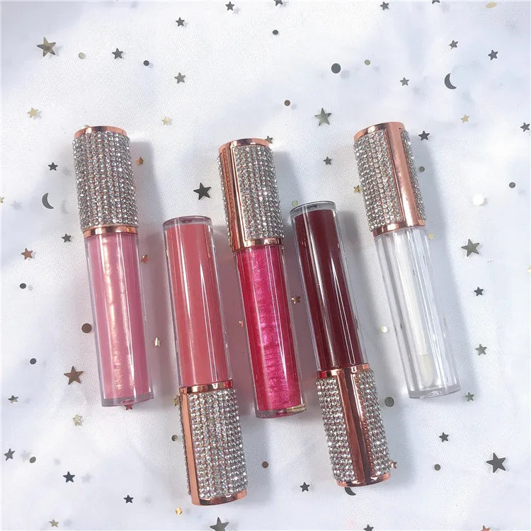 Diamond Lip Gloss Tube Glitter Custom Vegan Lip Gloss Tubes With Lipgloss Boxes Clear Lip Gloss Vendor
