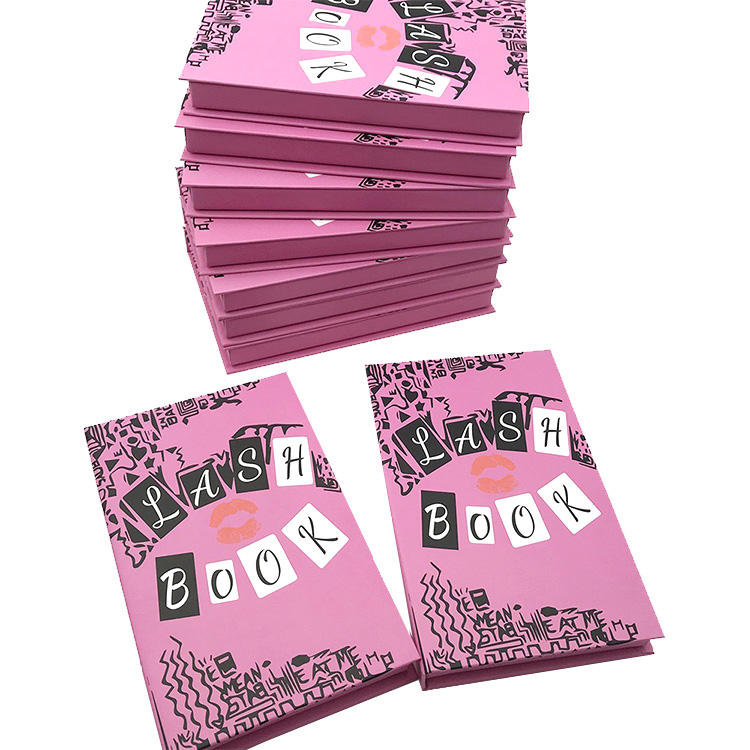 Mean Girls Burn Book Thick Eyelash Packaging Gift Pink 5 Pairs Lashes Tray Empty Livre De Cil