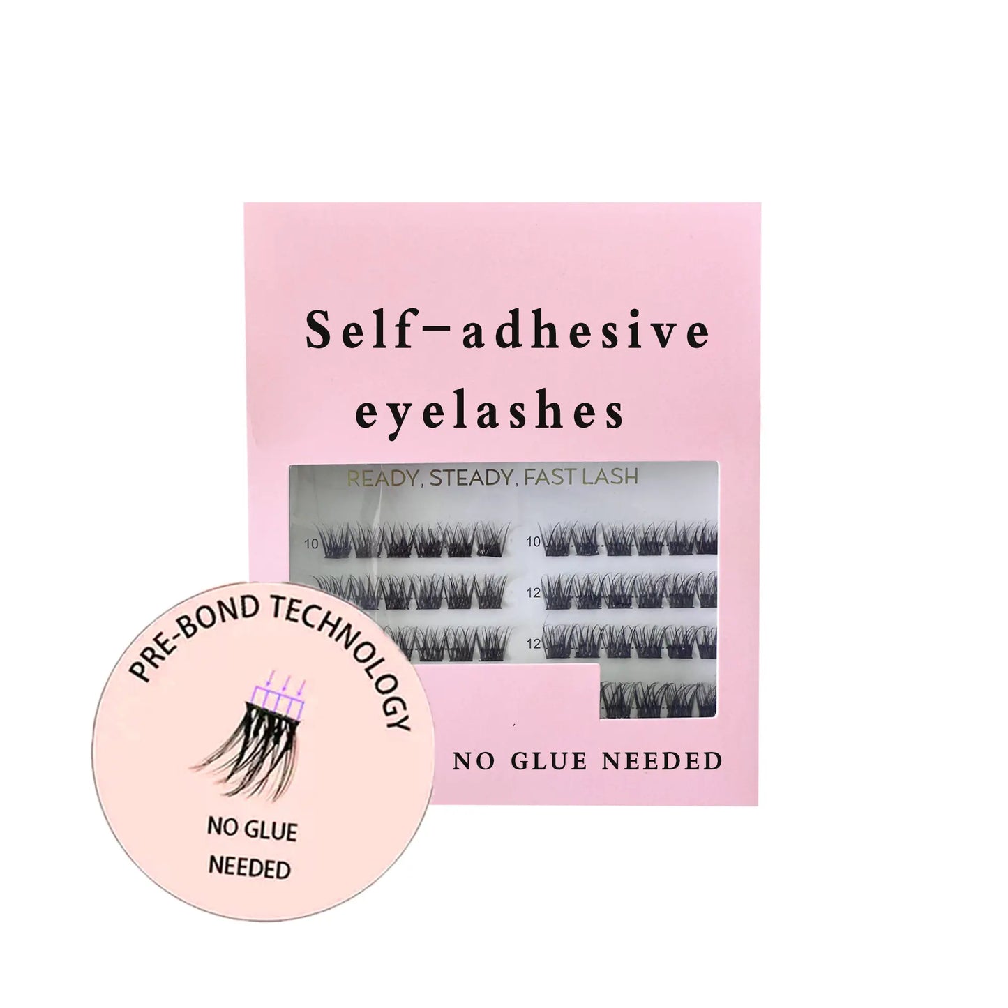 Reusable Self-adhesive Eyelashes Pre Bond Technology No Glue Needed Lashes