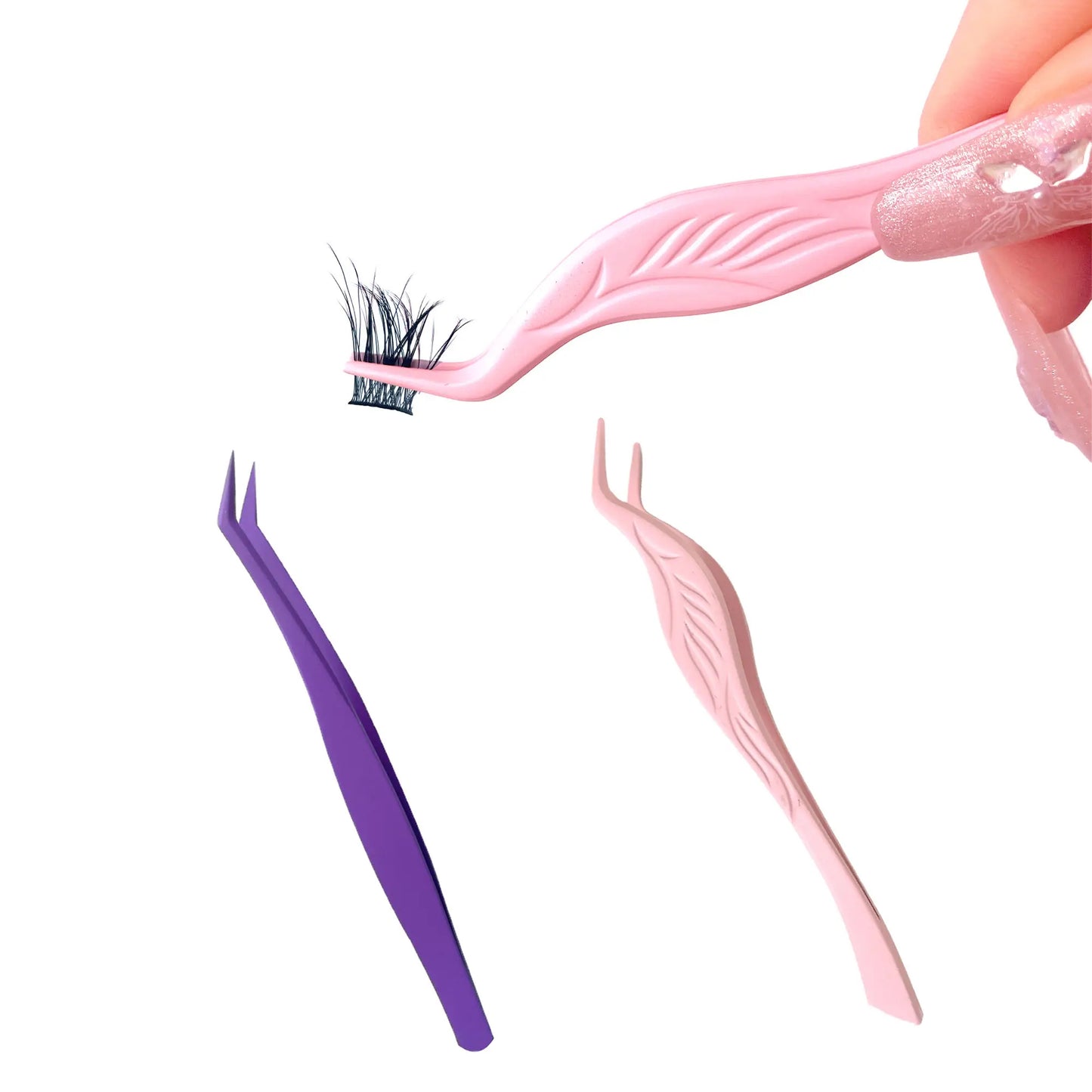 2PCS Precision Tweezers Set, Upgraded Anti-Static Stainless Steel of Tweezers,Press on Lashes specialized Tweezers
