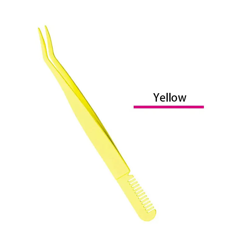 Beauty Tools 2021 Popular Pink White Black Eyelash Curler With Comb Slanted Eyebrow Tweezers