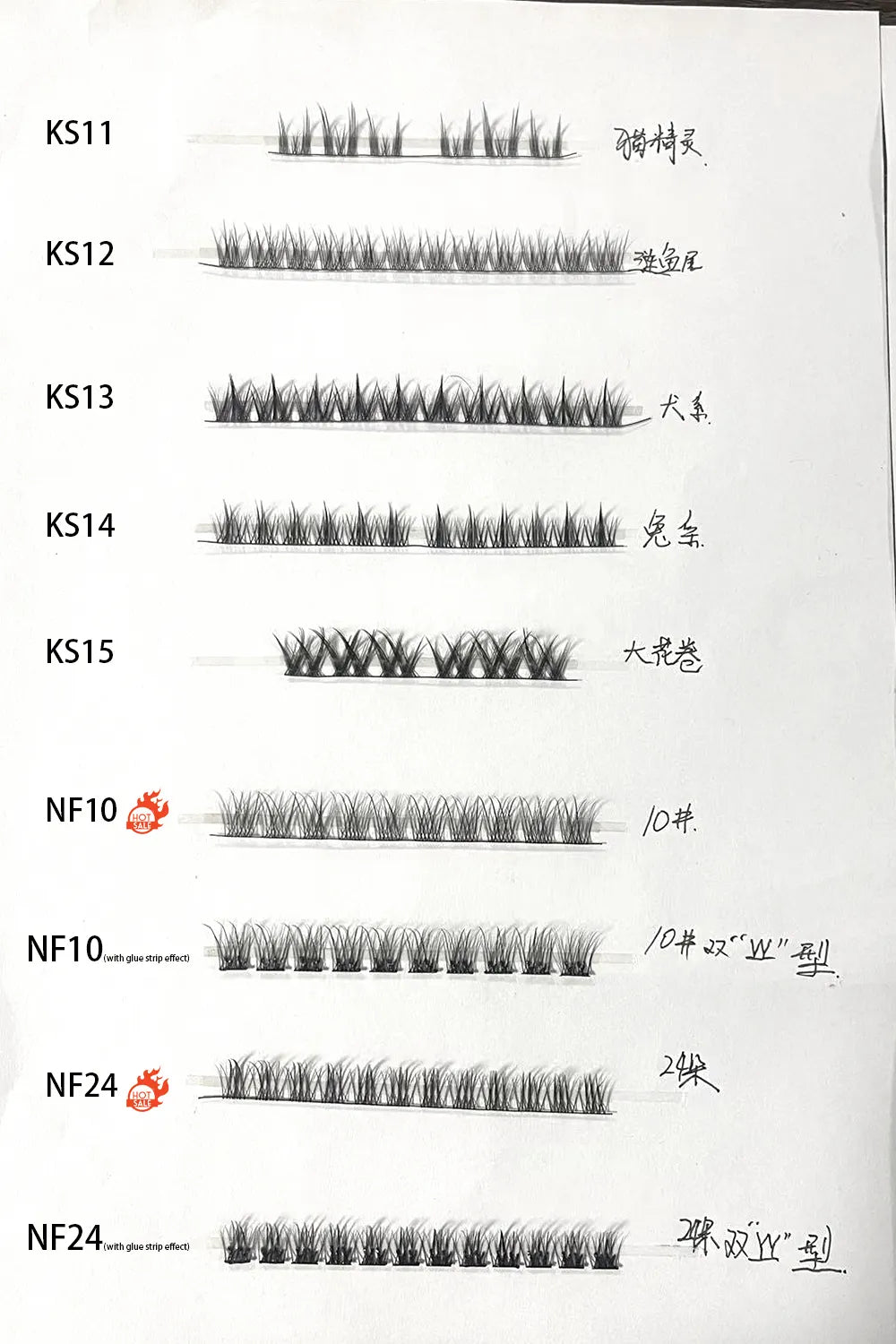 2024 No Glue Needed 3D Effect Segment Diy Eyelash Extension Press on Eyelashes Pre-Bonded Diy Segment Lash