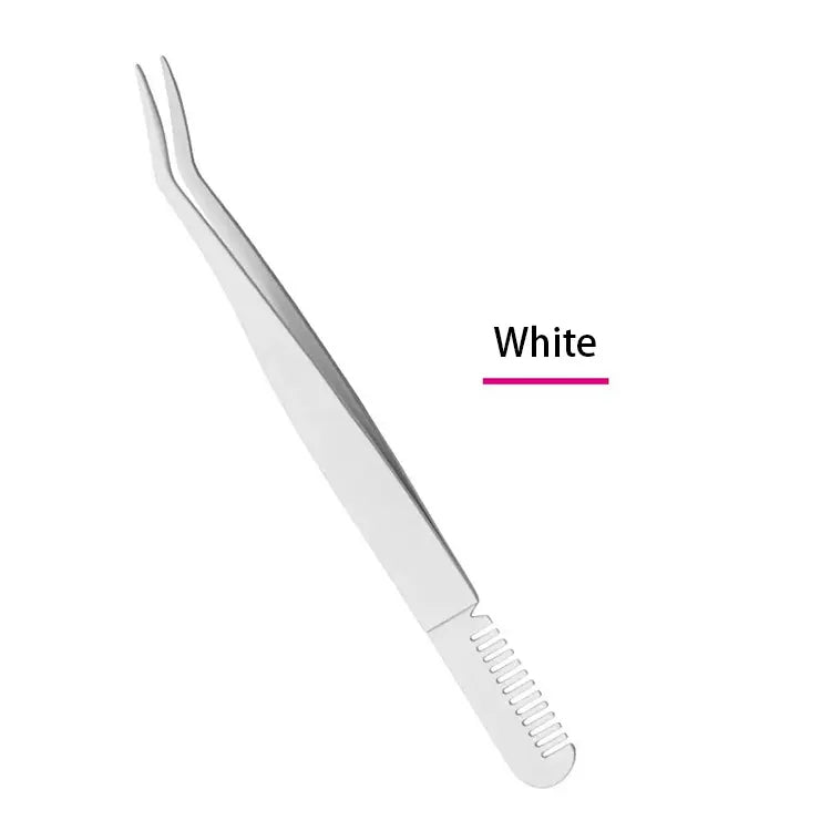 Beauty Tools 2021 Popular Pink White Black Eyelash Curler With Comb Slanted Eyebrow Tweezers