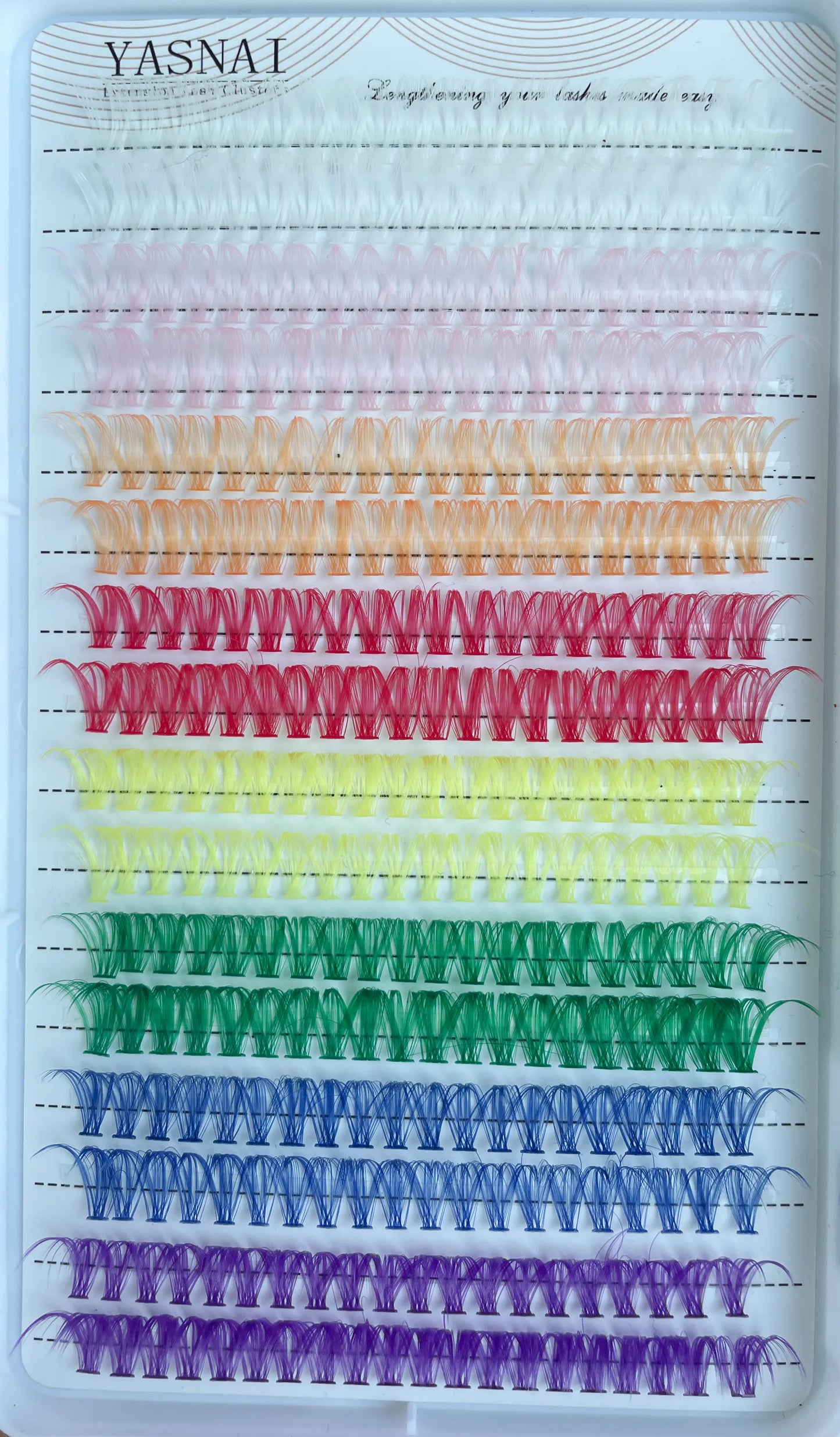 Colorful DIY Cluster Segmented Eyelash Soft Colored Lashes 14-16mm Mixed 8 Colors Wholesale Colored Lashes Extension Eyelash