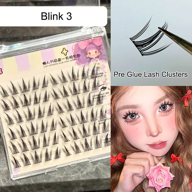 Comic 1-Step Pre-Glued Faux Eyelash Clusters Manga Eyelash Clusters Spiky Press on Cluster Eyelash Extensions