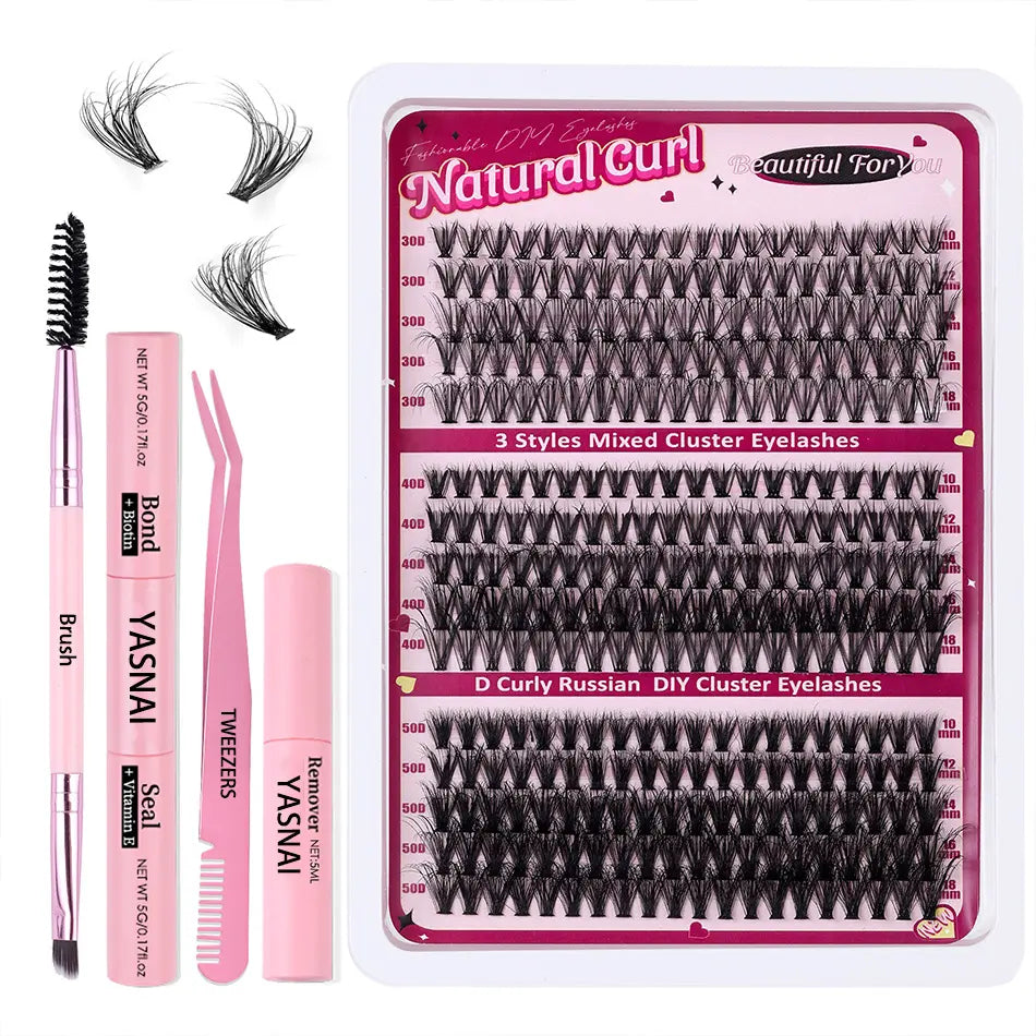 Mix Style Fluffy Lash Clusters Long and Thin Badpase Faux Mink Cluster Lashes for Rebrand